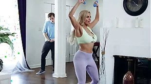 Sneaking On My Hot Latin Step Mom Working Out - MILFED
