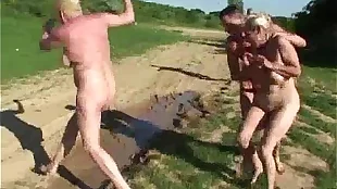 Grannies get fucked in the mud
